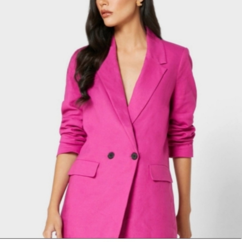 BANANA REPUBLIC Boyfriend-Fit Linen-Blend Blazer Size 2P